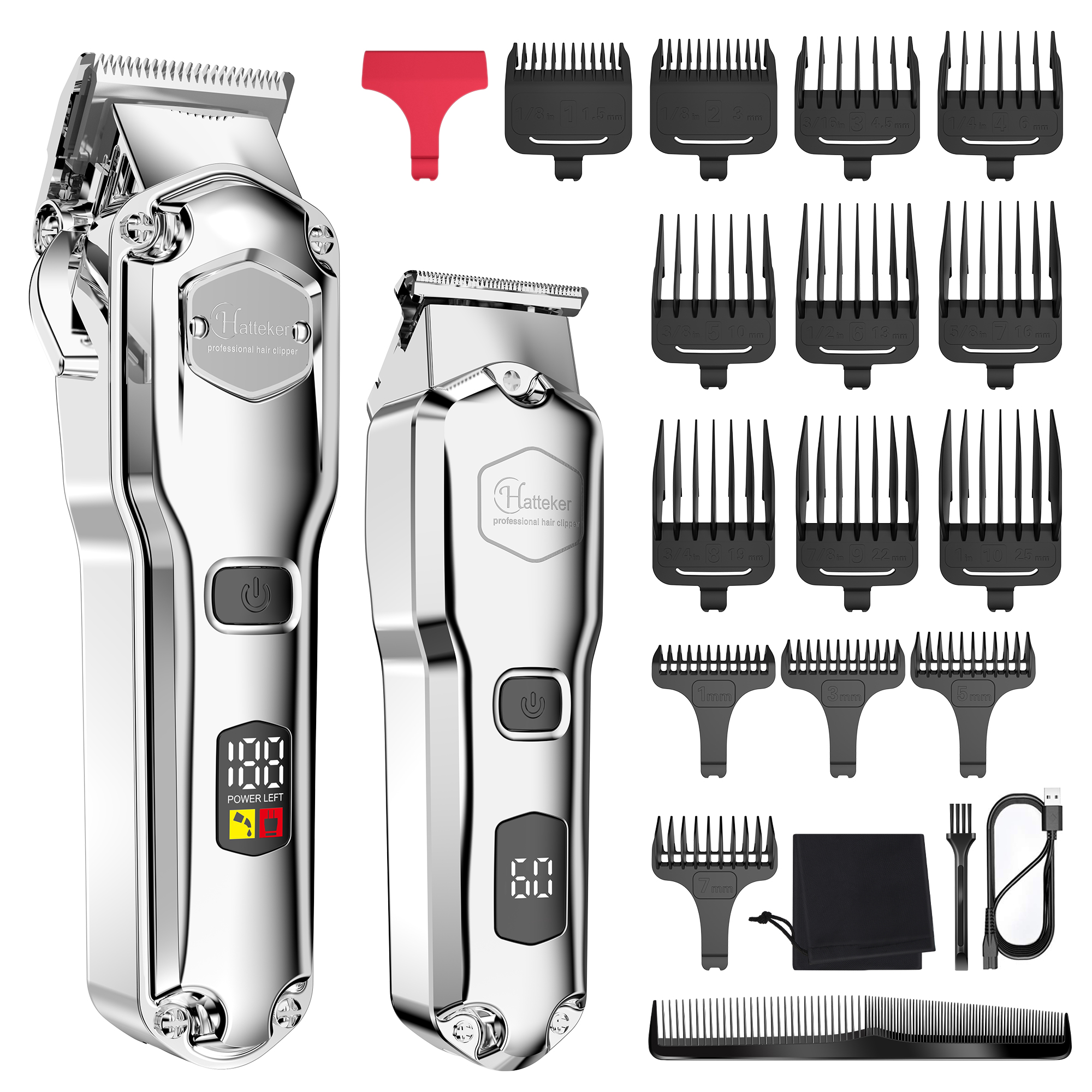 Combo Power Tools - Hatteker Metal Professional Hair Clipper Combo
