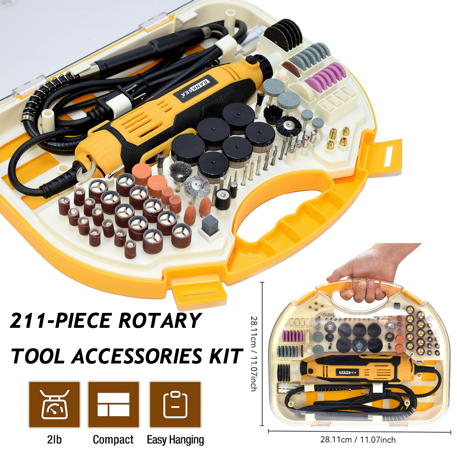 Power Tools Kit Set - Rotary Tool Kit, Equipped With Flex
