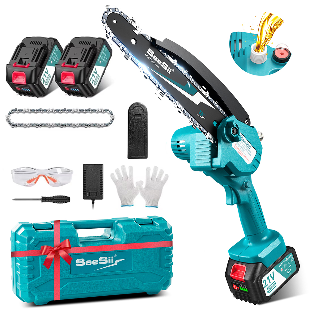 Combo Power Tools - SEESII 8'' Mini Cordless Chainsaw kit