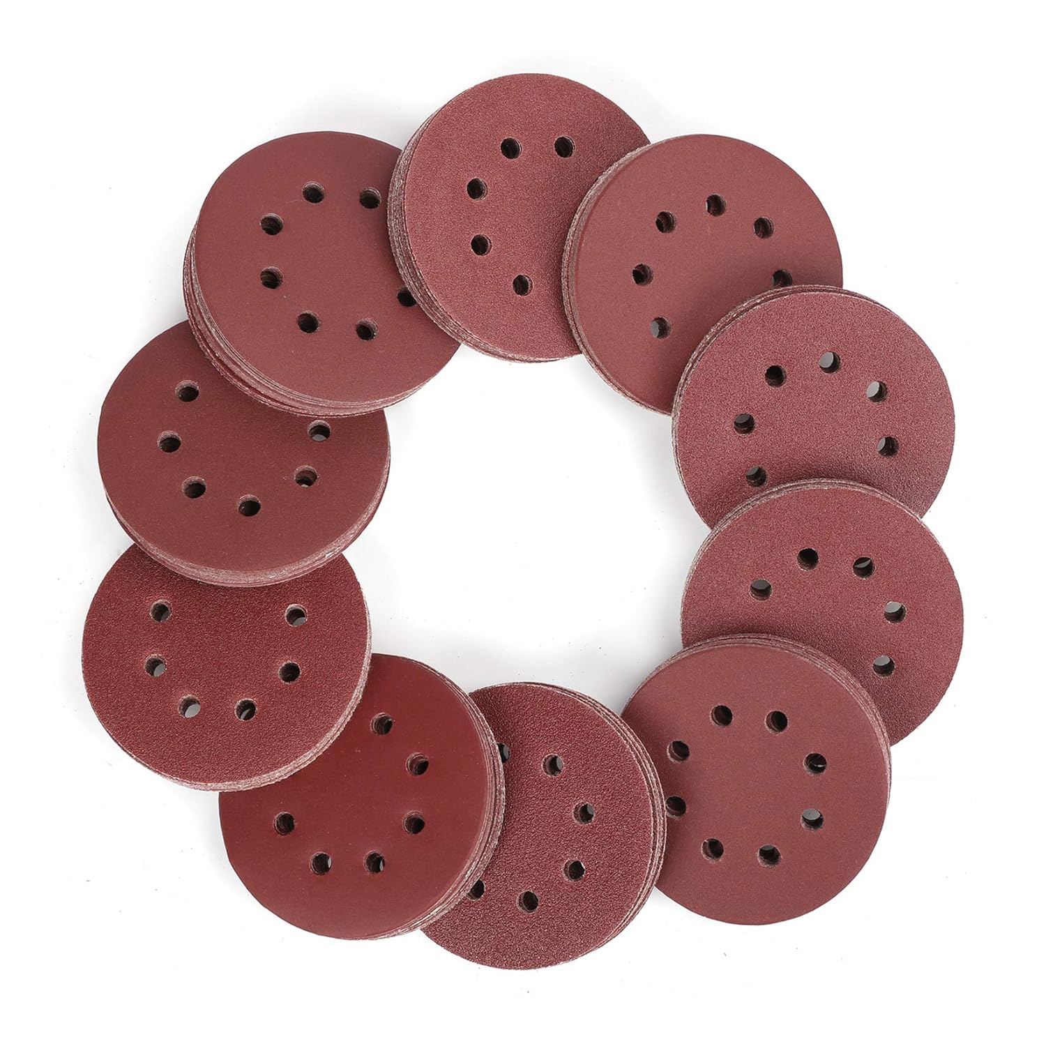 Random Orbital Sander - 150-Piece Sanding Discs Set 5-Inch 8-Hole