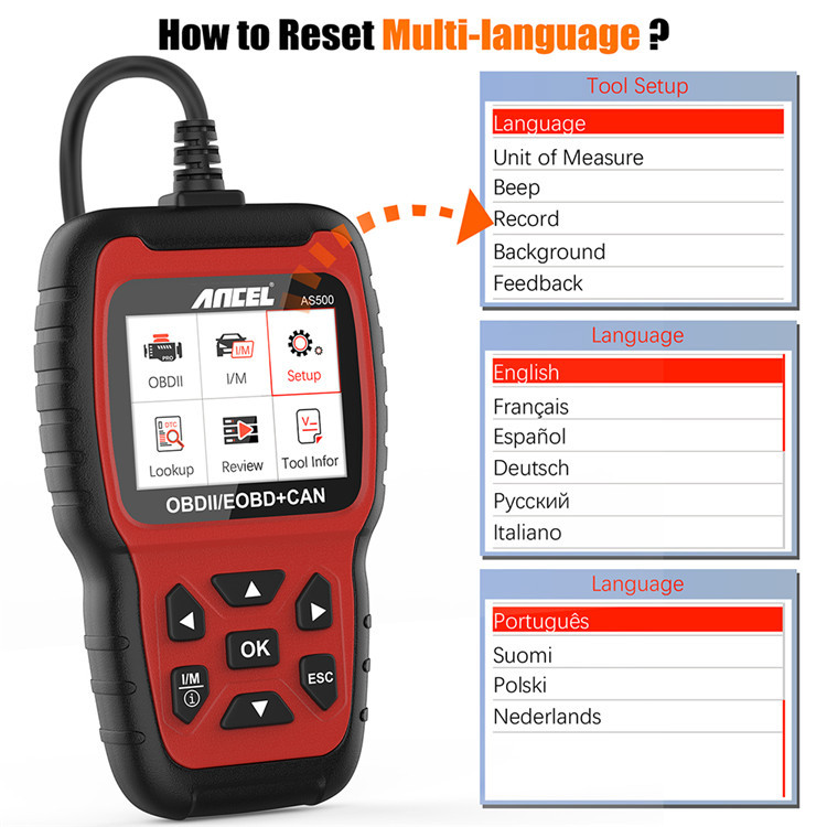 Ancel AS500 OBD2 Electric Powe - Power Tools English recension och pris