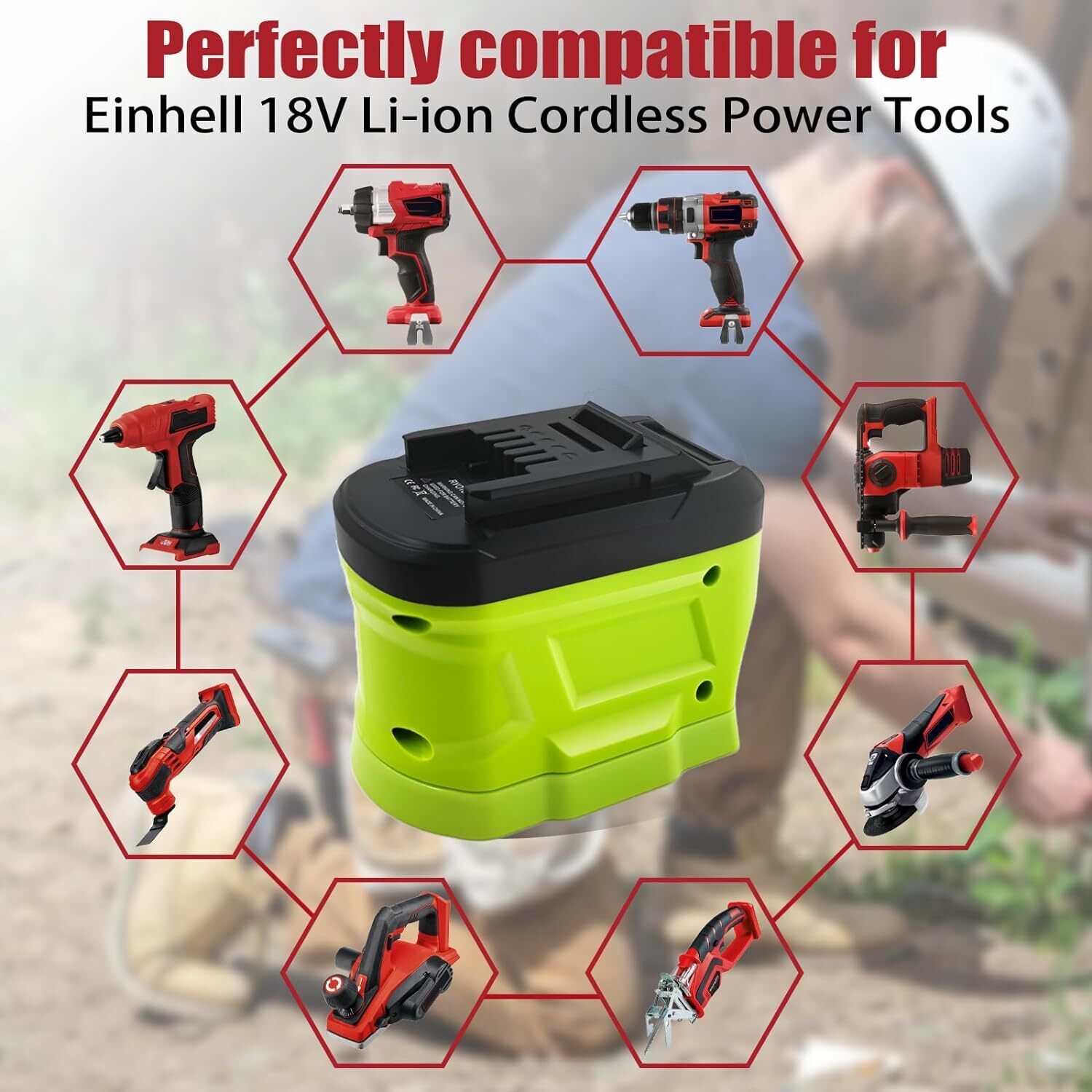 Battery Adapter for Ryobi 18V  - Power Tools Einhell recension och pris