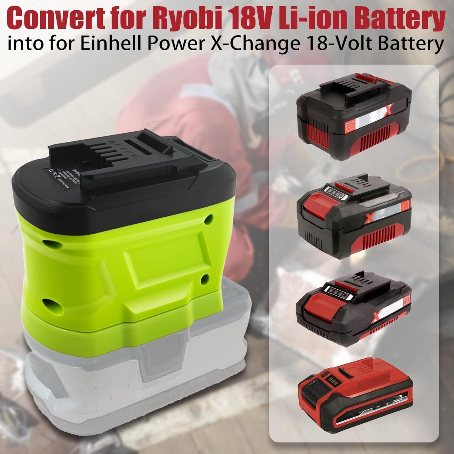 Battery Adapter for Ryobi 18V  - Power Tools Einhell recension och pris