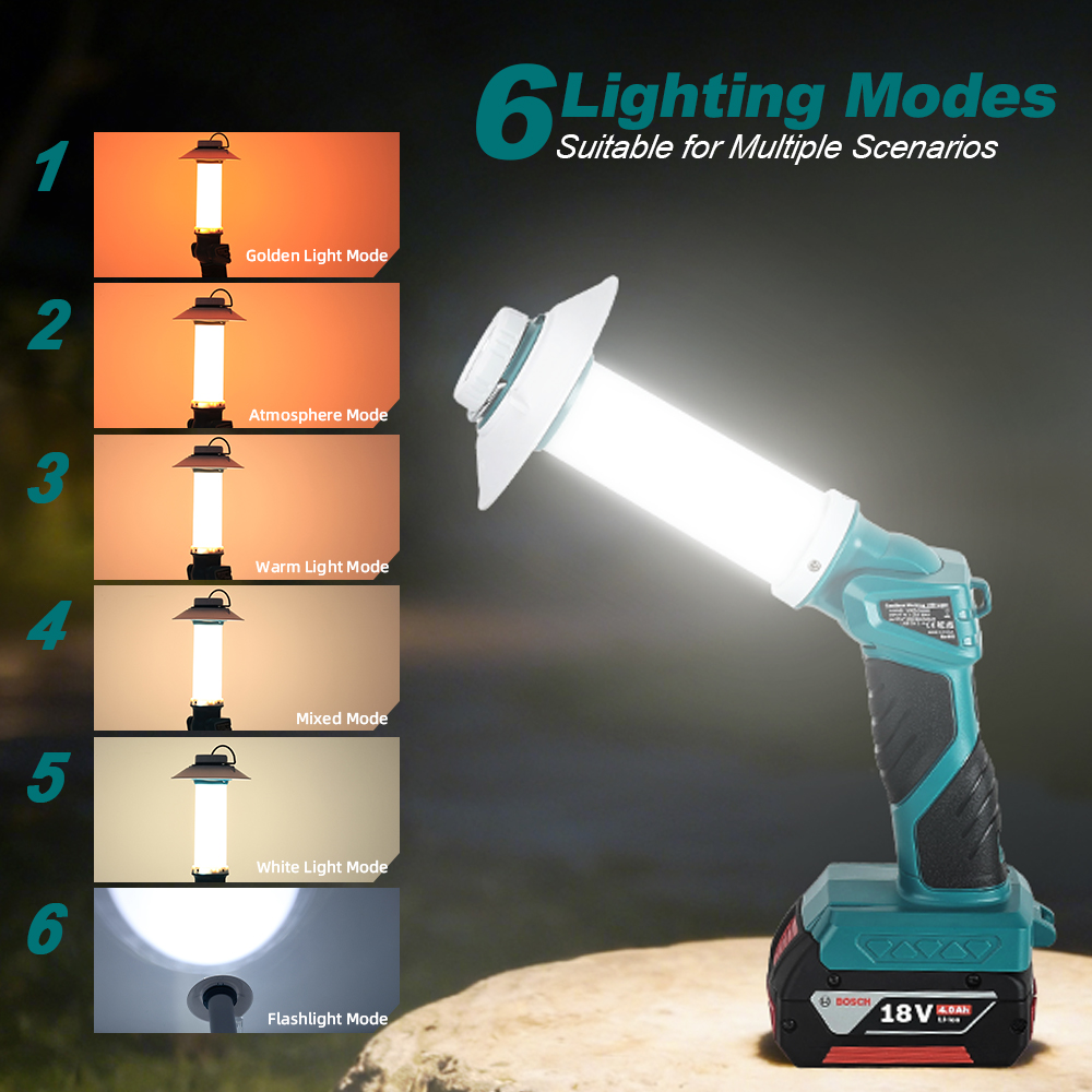 6 Modes Camping LED Flashlight - Power Tools Zoom recension och pris
