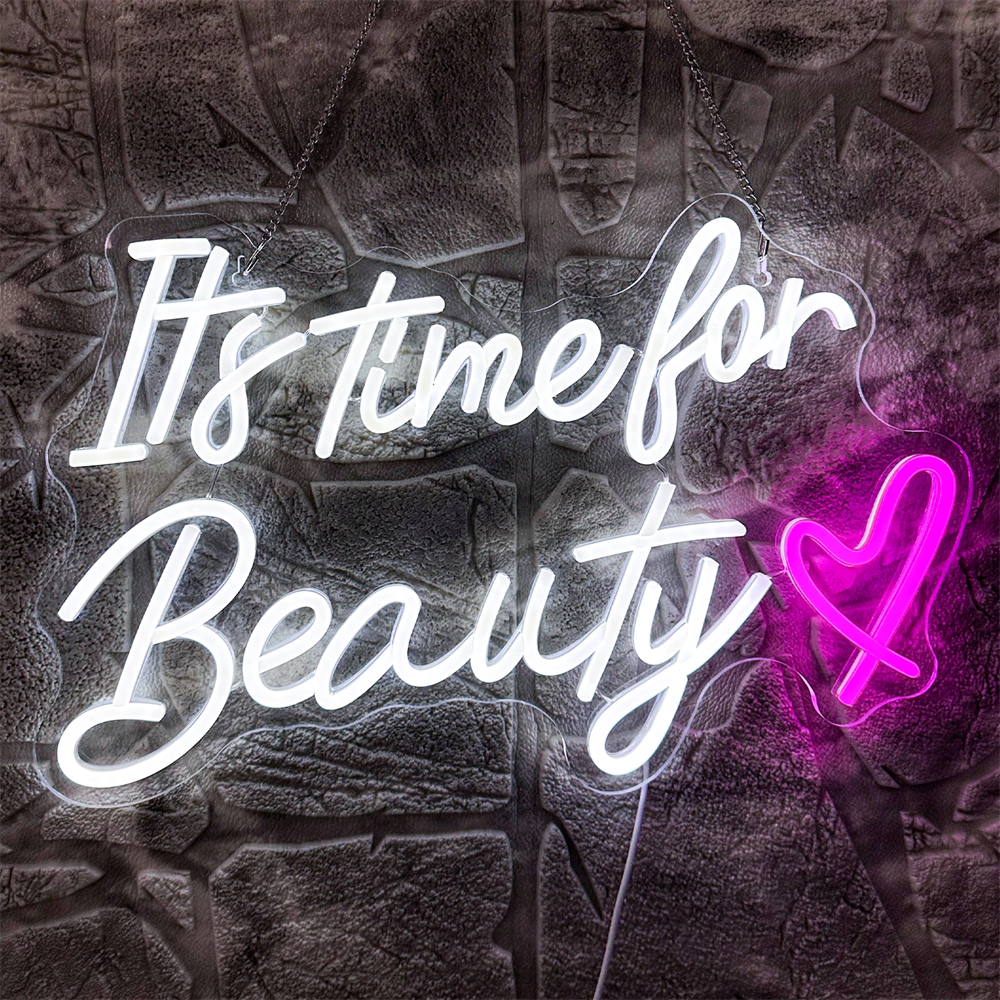 It's Time For Beauty Neon Sign - Power Tools Logo recension och pris