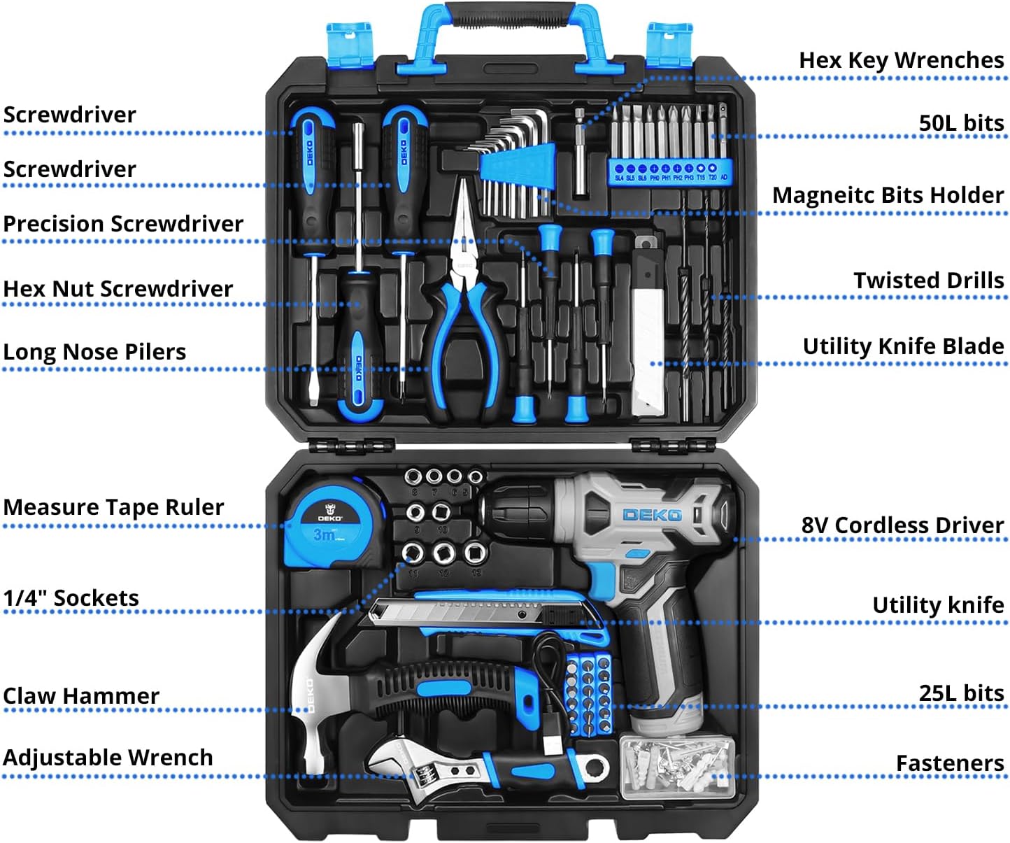 DEKO Drill Set: Tool Set with  - Combo Power Tools recension och pris