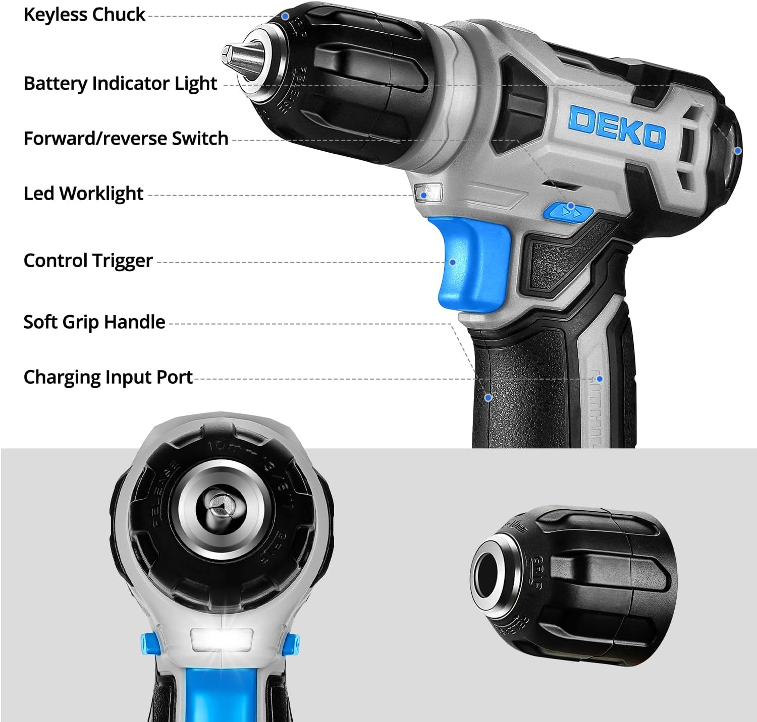 DEKO Drill Set: Tool Set with  - Combo Power Tools recension och pris