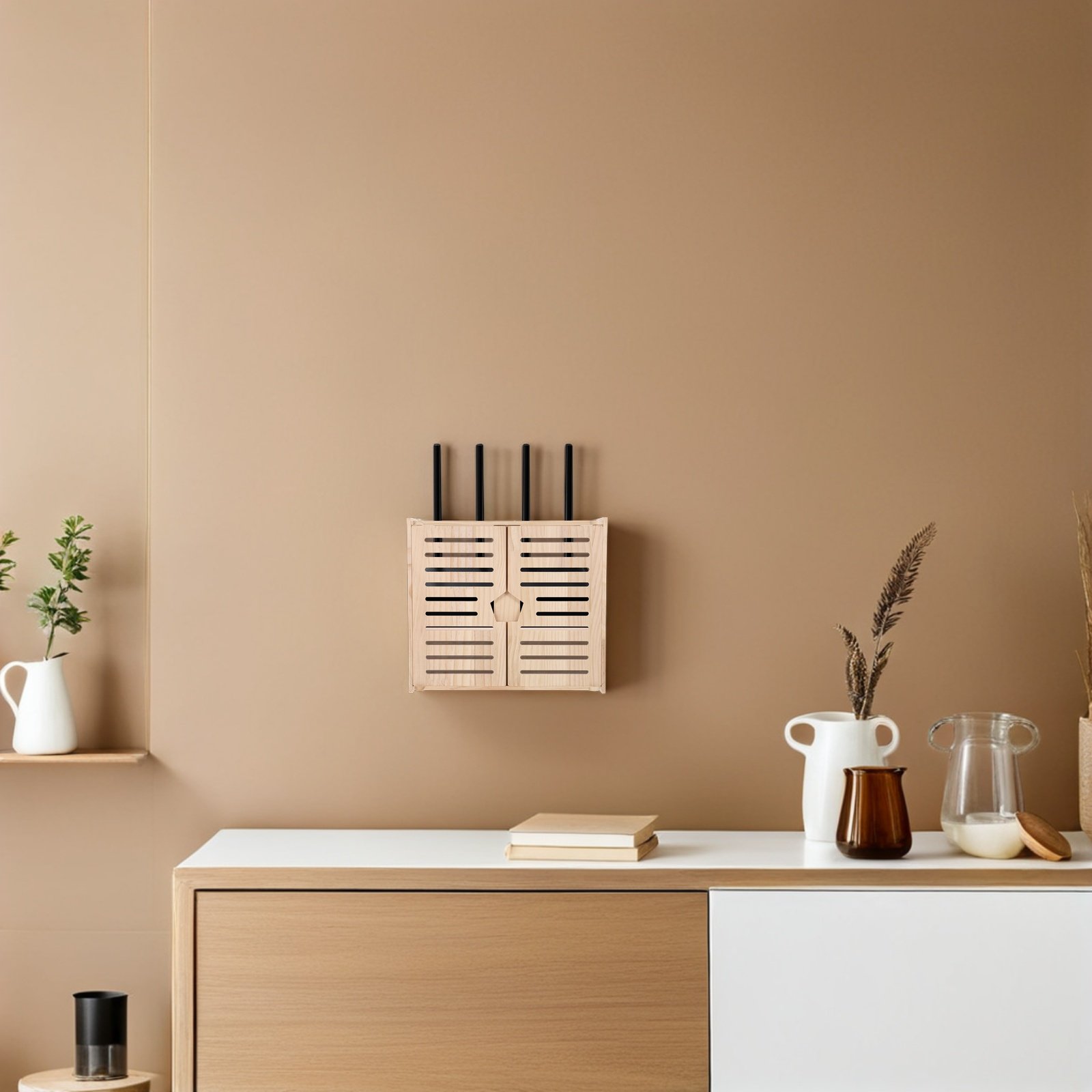 Wooden WiFi Router Storage Box - Power Tools Holder recension och pris