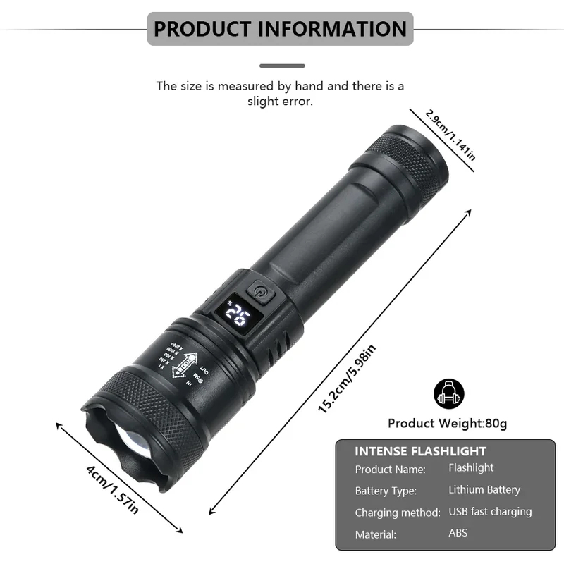 High Strong Power Led Flashlig - Power Tools Zoom recension och pris